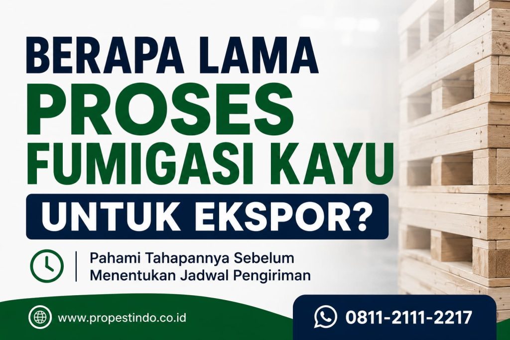 Estimasi lama proses fumigasi kayu untuk ekspor beserta tahapan pekerjaan sesuai standar ISPM 15.