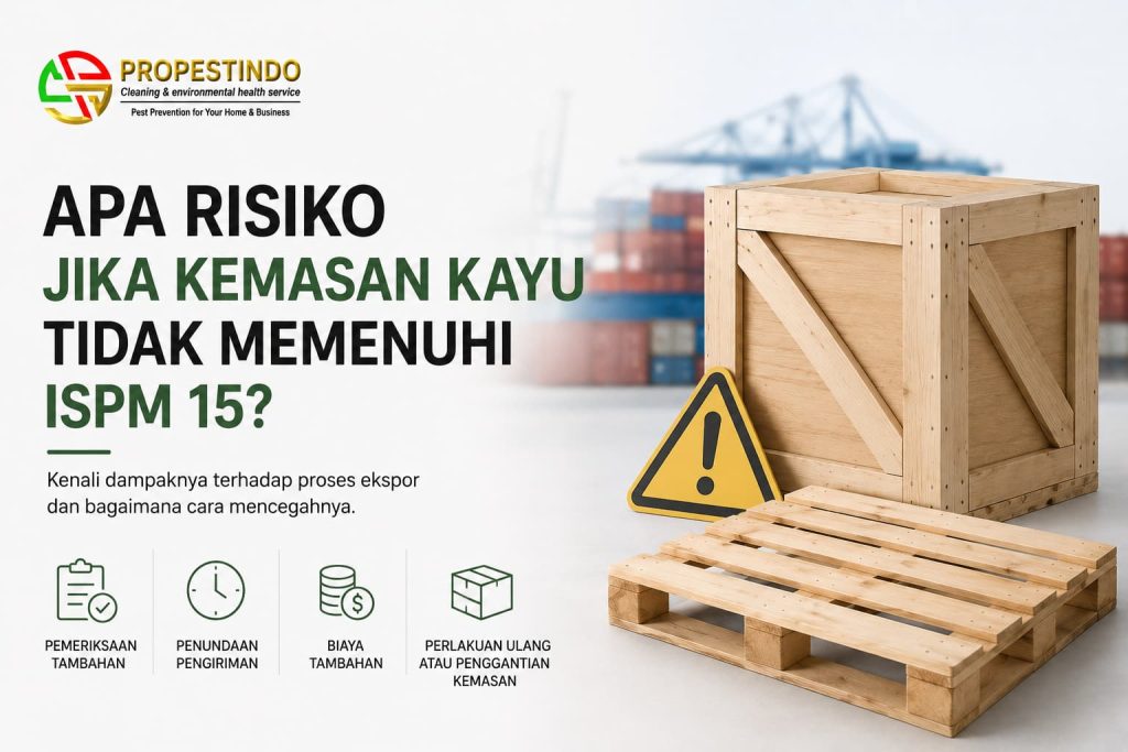 Risiko kemasan kayu yang tidak memenuhi standar ISPM 15 pada proses ekspor internasional.