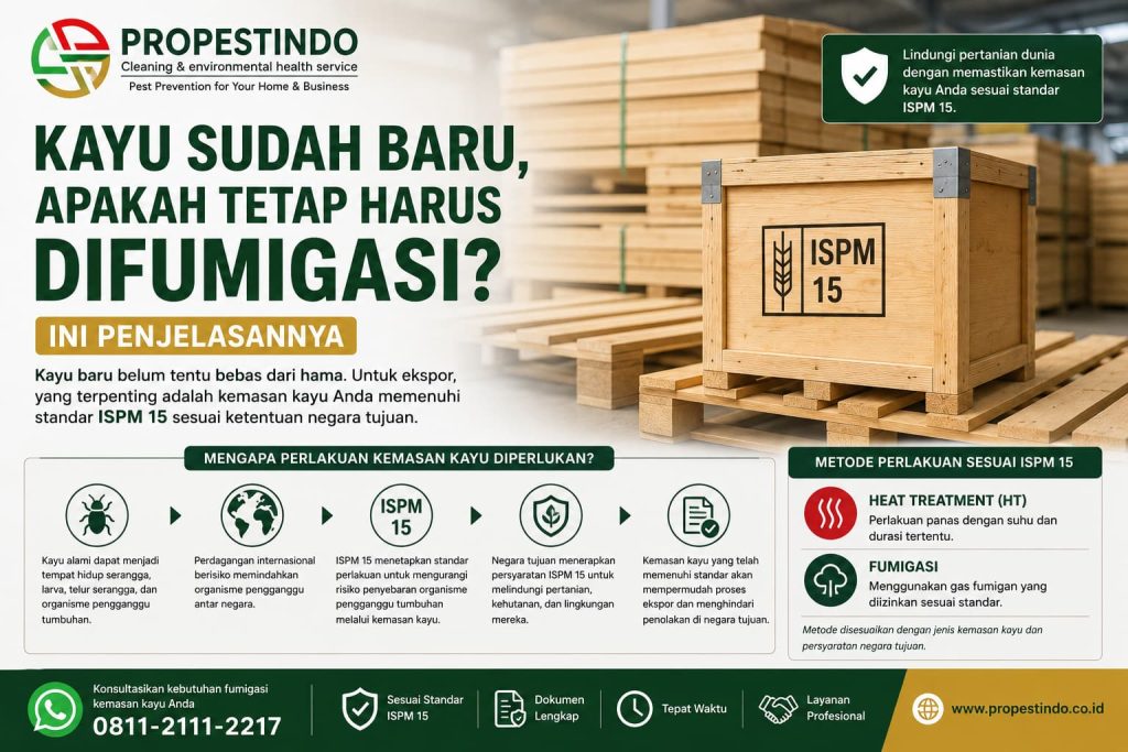 Pallet kayu baru untuk ekspor dengan penjelasan apakah tetap memerlukan perlakuan sesuai standar ISPM 15.