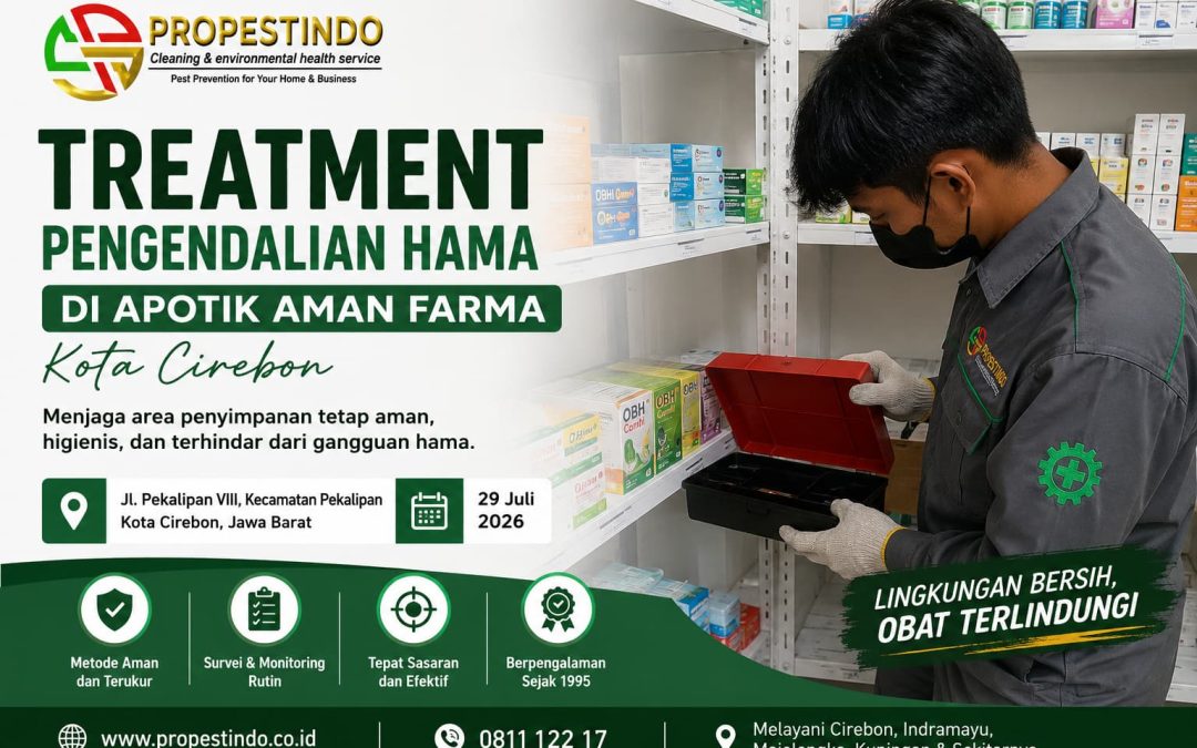 Treatment Pengendalian Hama di Apotik AMAN Farma Kota Cirebon: Menjaga Area Penyimpanan Tetap Aman dan Higienis