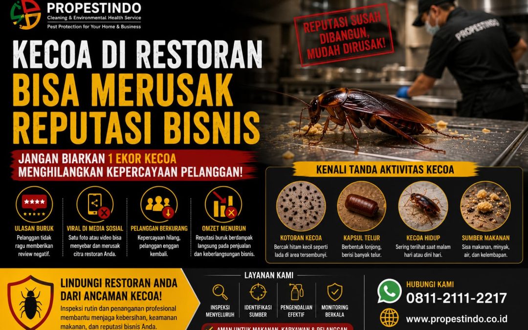 Kecoa di Restoran Bisa Merusak Reputasi Bisnis, Ini Alasannya