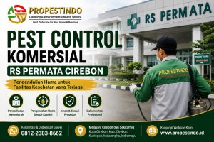 Teknisi Propestindo melakukan treatment pest control pada fasilitas RS Permata Cirebon.