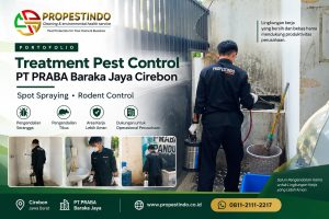 Treatment pest control PT PRABA Baraka Jaya Cirebon oleh tim Propestindo