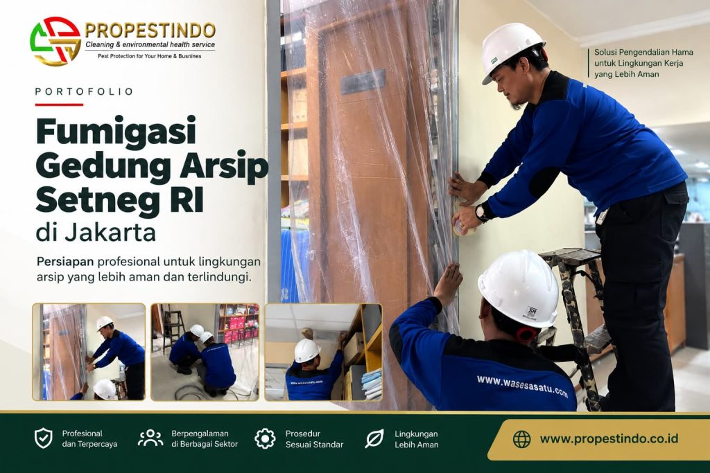 Fumigasi gedung arsip Setneg RI di Jakarta oleh Propestindo