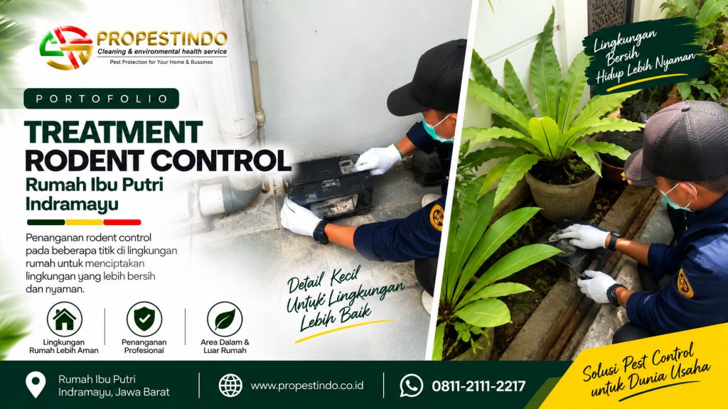 Treatment rodent control rumah Ibu Putri Indramayu oleh tim Propestindo