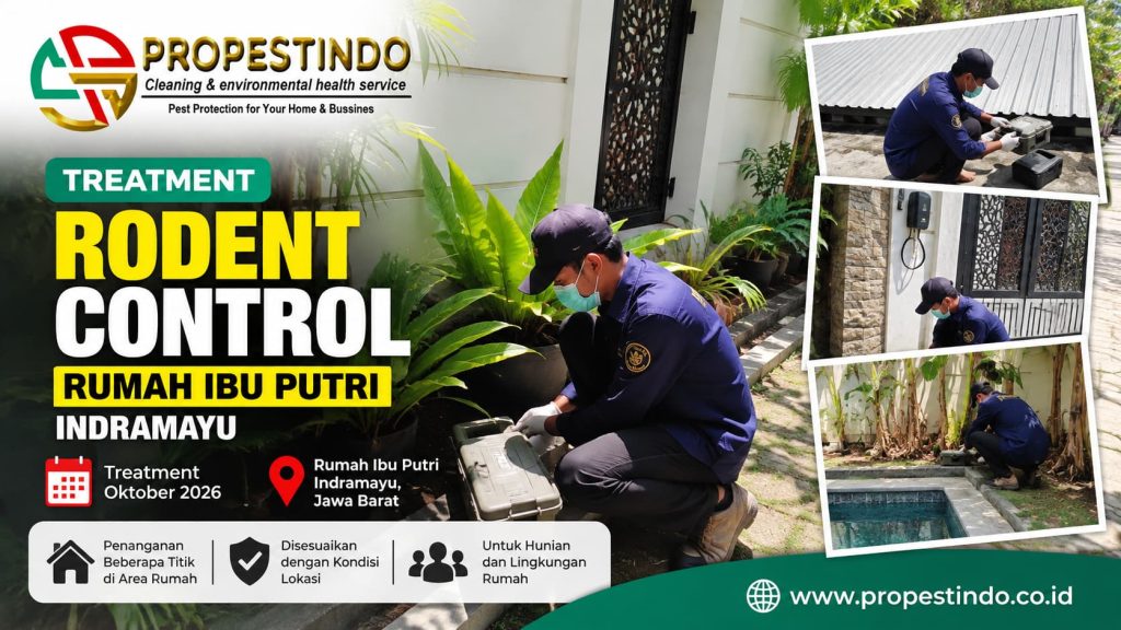Treatment rodent control rumah Ibu Putri Indramayu oleh tim Propestindo