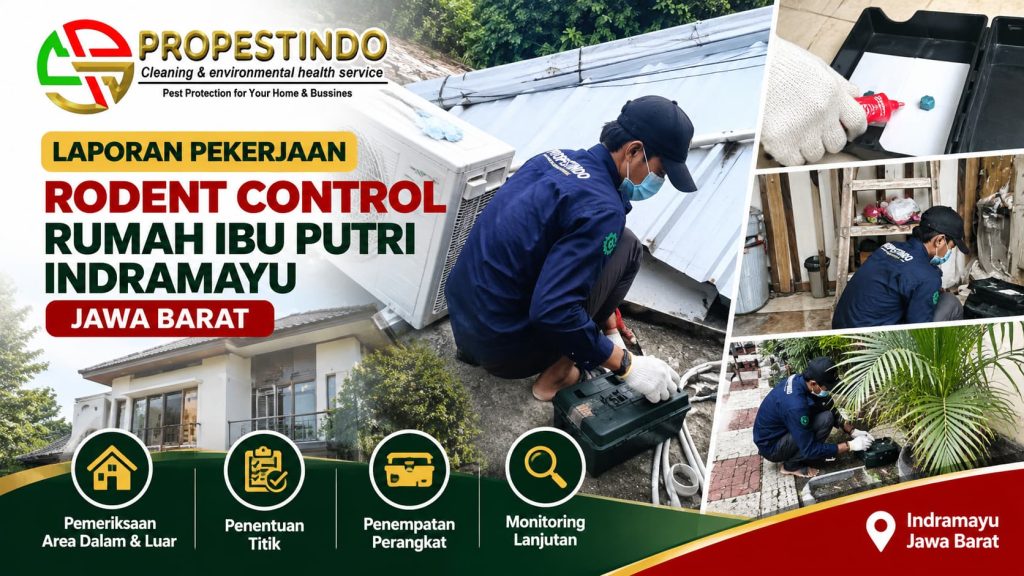 Rodent control rumah Ibu Putri Indramayu oleh tim Propestindo