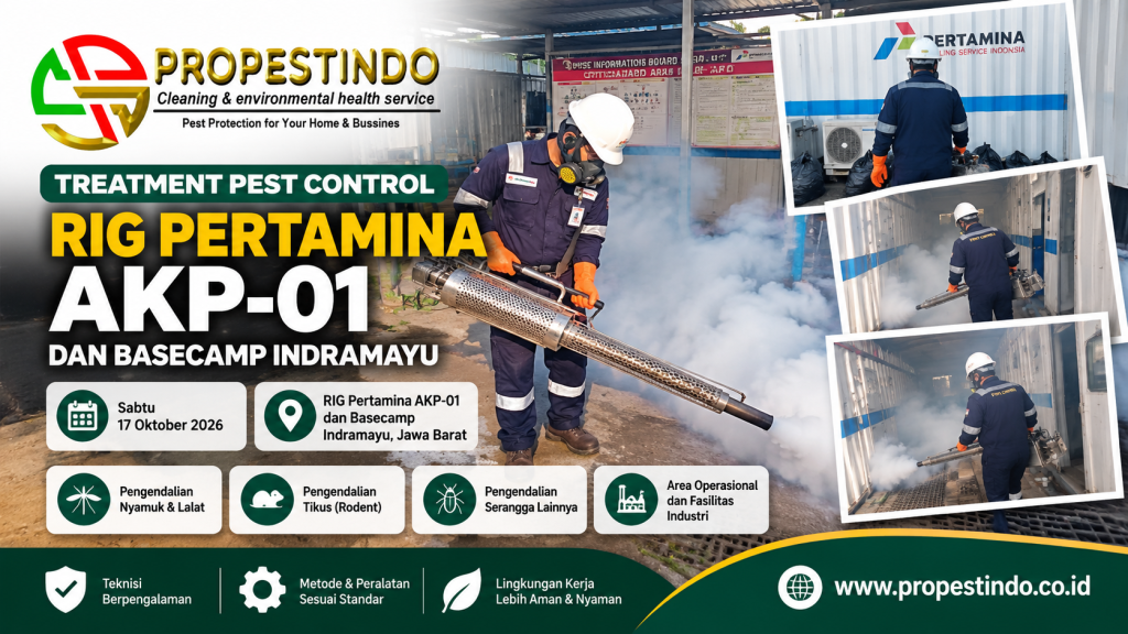 Treatment pest control RIG Pertamina AKP-01 Indramayu oleh tim Propestindo